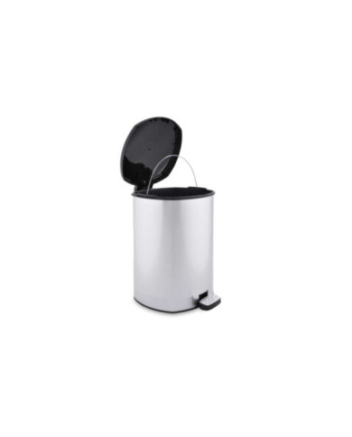PAPELERA PLASTICO PEDAL PLATEADA 20L