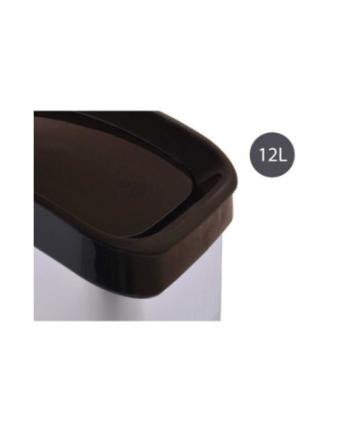 PAPELERA PLASTICO BASCULANTE PLATEADA 12L