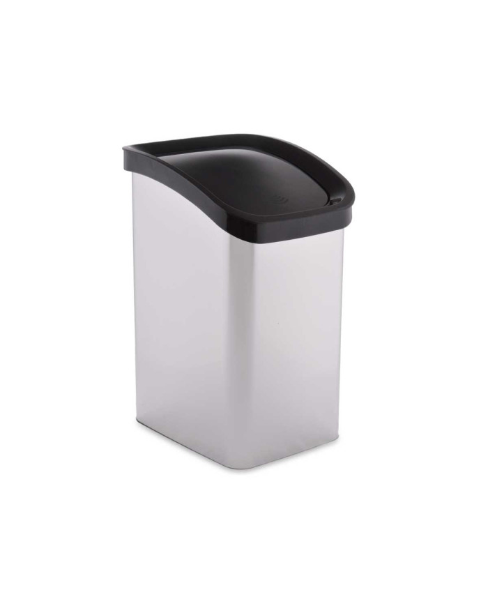 PAPELERA PLASTICO BASCULANTE PLATEADA 23L