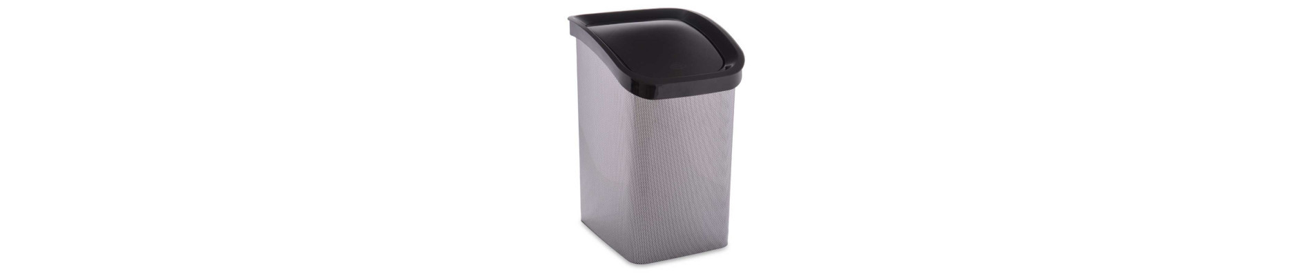PAPELERA PLASTICO BASCULANTE FIBRA CARBONO 23L