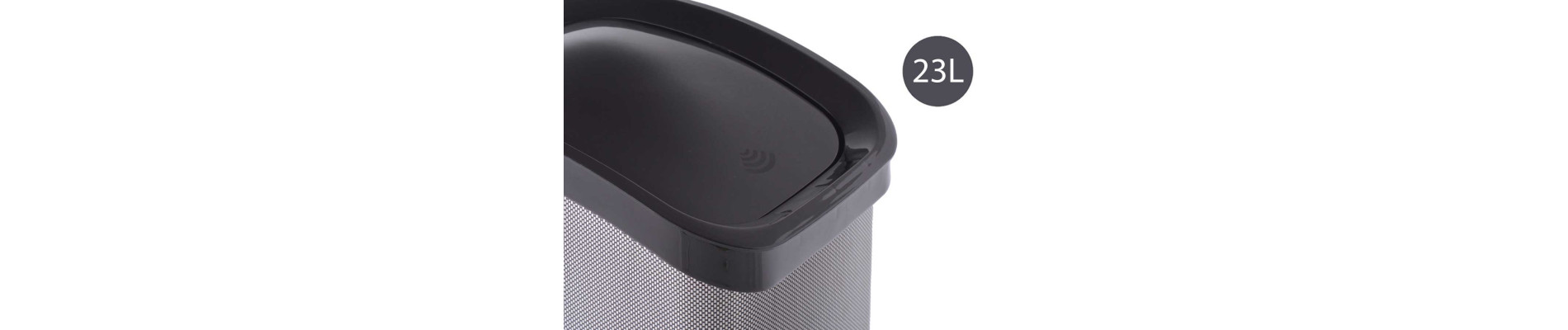PAPELERA PLASTICO BASCULANTE FIBRA CARBONO 23L