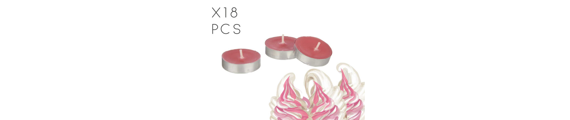 SET 18 VELAS TEA LIGHTS FRESA NATA