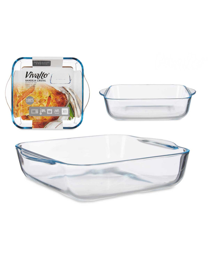 BANDEJA CUADRADA BOROSILICATO 26CM