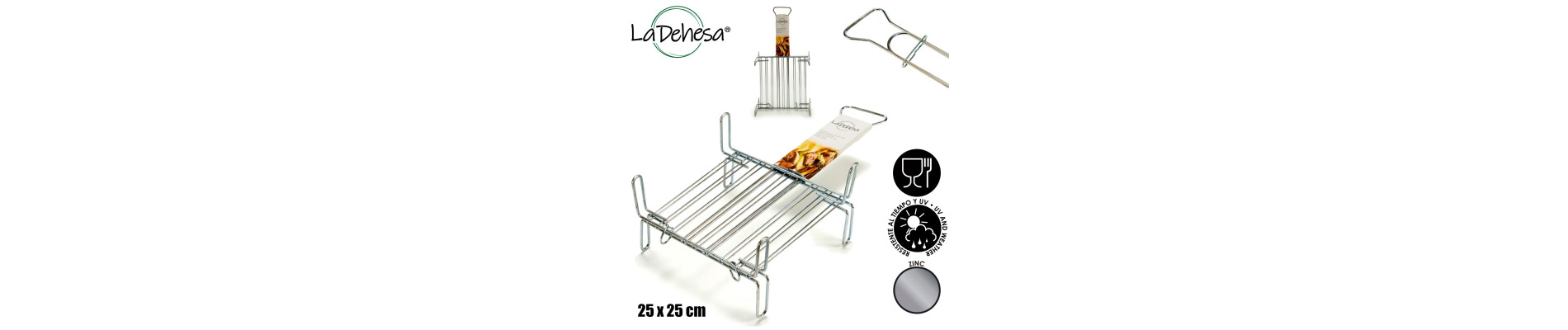 PARRILLA DOBLE ZINCADA 25 X 25 CM