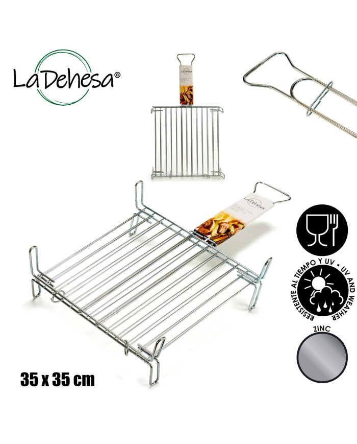 PARRILLA DOBLE ZINCADA 35 X 35 CM