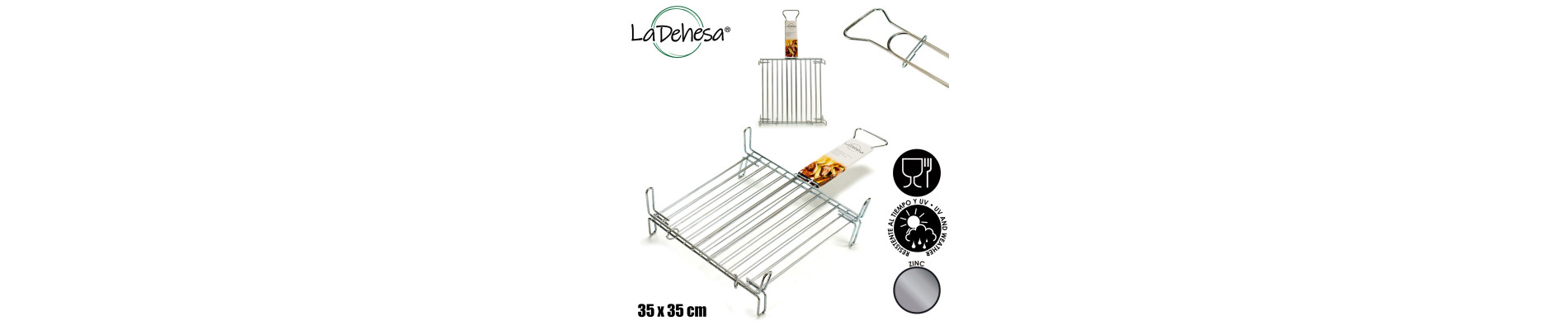 PARRILLA DOBLE ZINCADA 35 X 35 CM