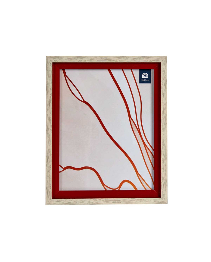 PORTAFOTOS NATURAL BORDE ROJO 20X25CM