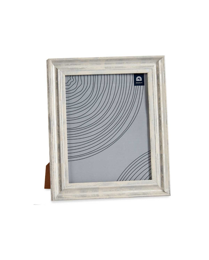 PORTAFOTOS EFECTO MADERA PLATA 20X25CM