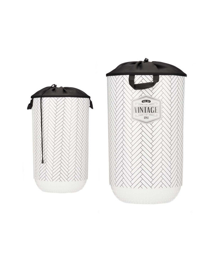 PONGOTODO PLASTICO 40L CON CIERRE TELA VINTAGE
