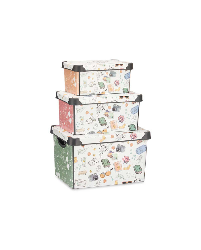 SET 3 PZS CAJAS PLASTICO MEMORIES
