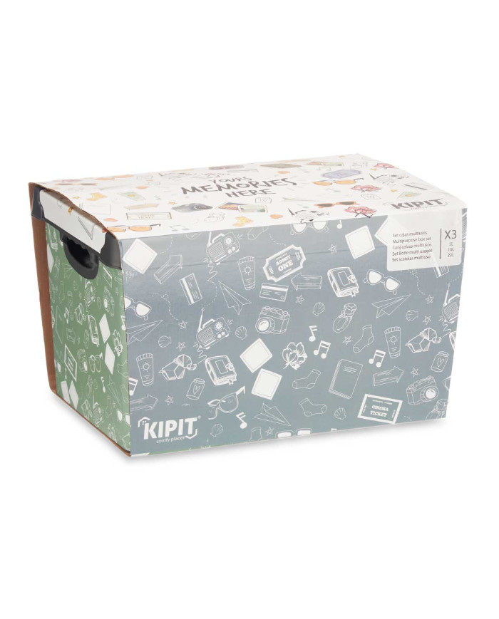SET 3 PZS CAJAS PLASTICO MEMORIES