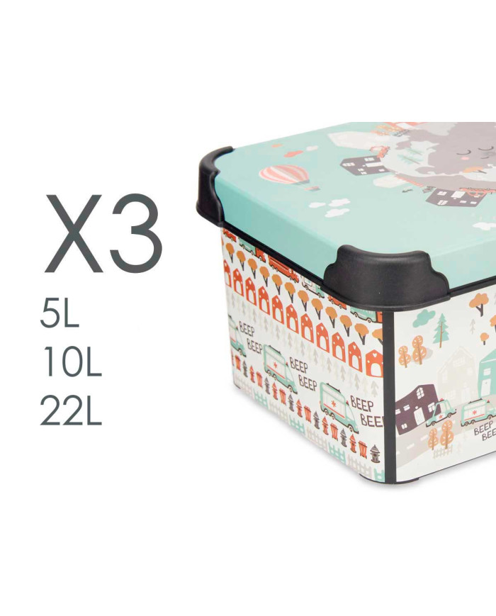 SET 3 PZS CAJAS PLASTICO ROAD