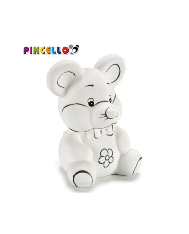 HUCHA RATON CERAMICA CON 4 ROTULADORES