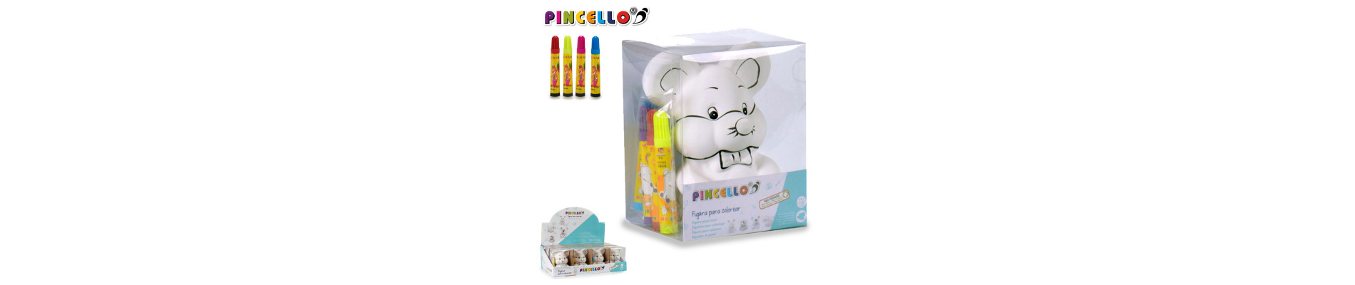 HUCHA RATON CERAMICA CON 4 ROTULADORES
