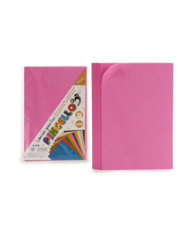 JUEGO 10 LAMINAS GOMA EVA ROSA 20X30CM