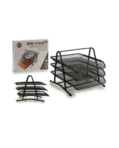 BANDEJA METAL NEGRA REJILLA 3 BALDAS