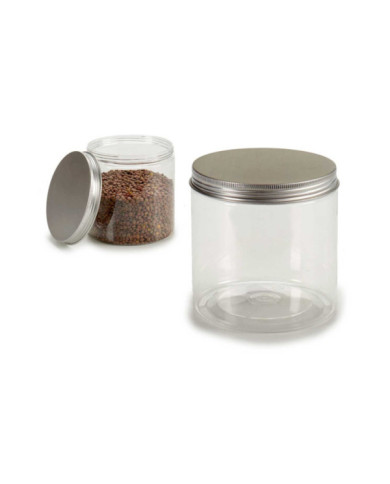 BOTE PLASTICO TAPA ALUMINIO 10X10CM 600ML