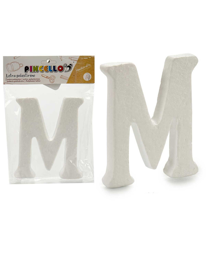 LETRA M POLIESTIRENO 13,5X15CM