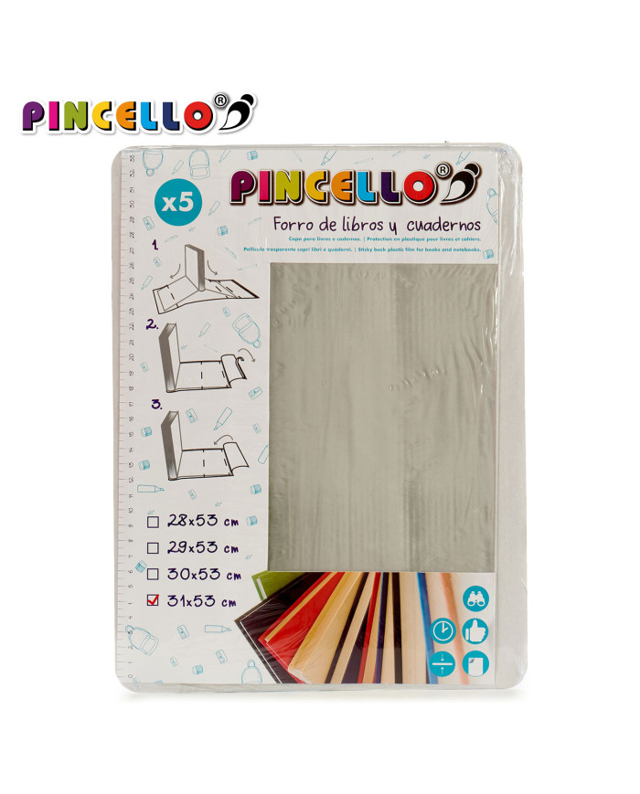 SET 5 FORRO DE LIBROS AUTOADHESI 31X53CM