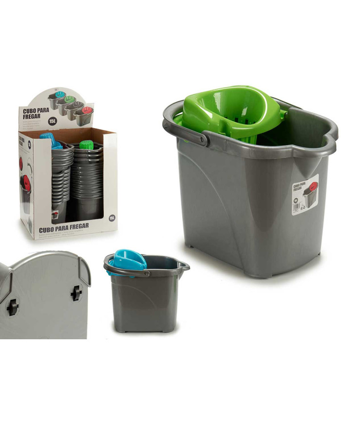 CUBO FREGONA PLAST RUEDAS VERDE AZUL S2