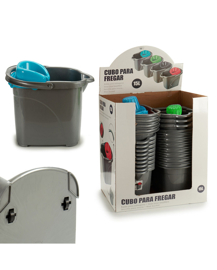 CUBO FREGONA PLAST RUEDAS VERDE AZUL S2