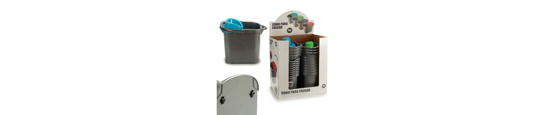 CUBO FREGONA PLAST RUEDAS VERDE AZUL S2