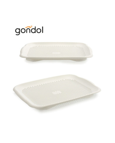 BANDEJA CON ESCURRIDOR PLASTICO BLANCO