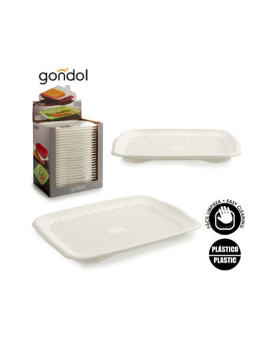 BANDEJA CON ESCURRIDOR PLASTICO BLANCO