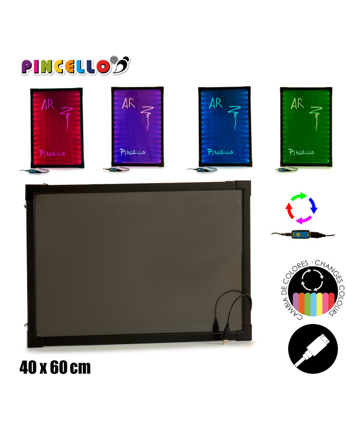 PIZARRA LUMINOSA LED NEGRA COLGAR 40X60