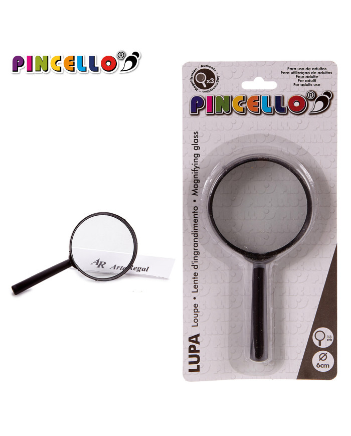 LUPA VIDRIO CON MANGO NEGRO DIAM 6CM