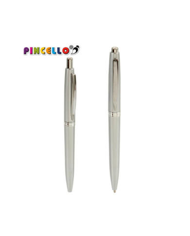 SET 2 BOLIGRAFOS PULSADOR COLOR PLATA