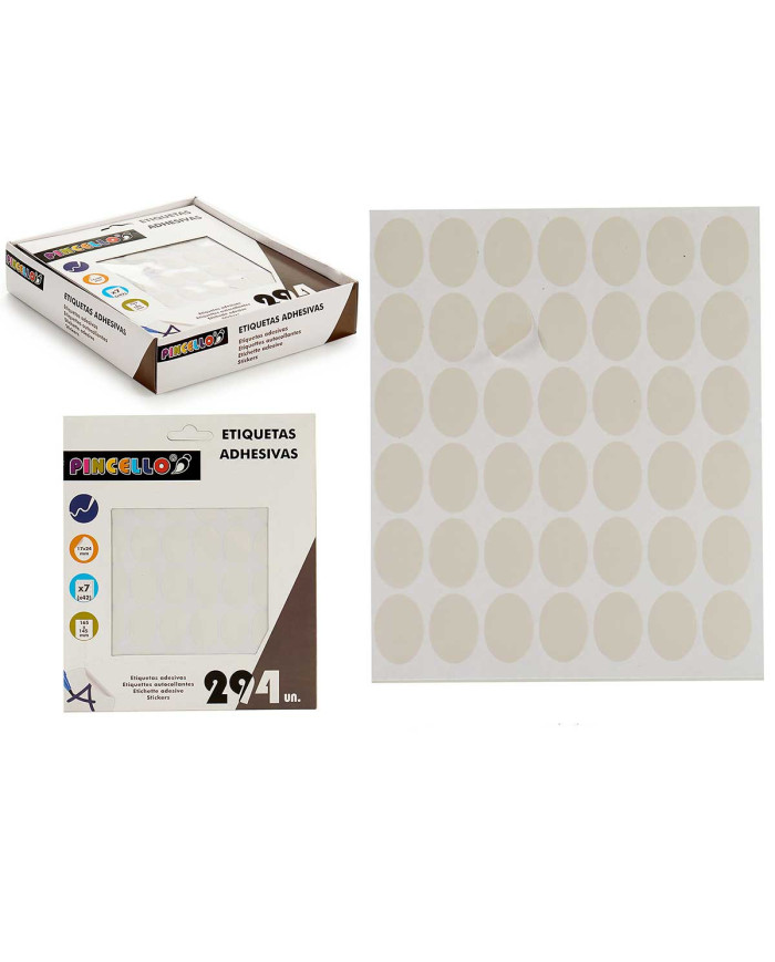 ETIQUETAS ADHESIVAS 17X24MM OVAL 7 PAGS