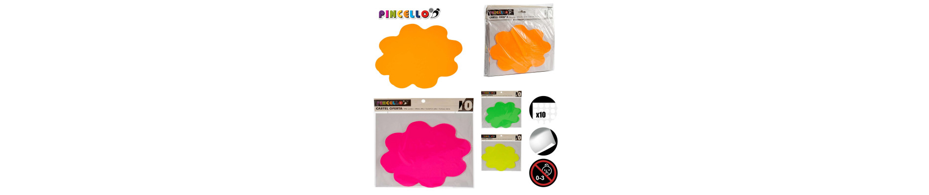CARTEL OFERTA 10 PIEZAS NUBE SURT 4 COL