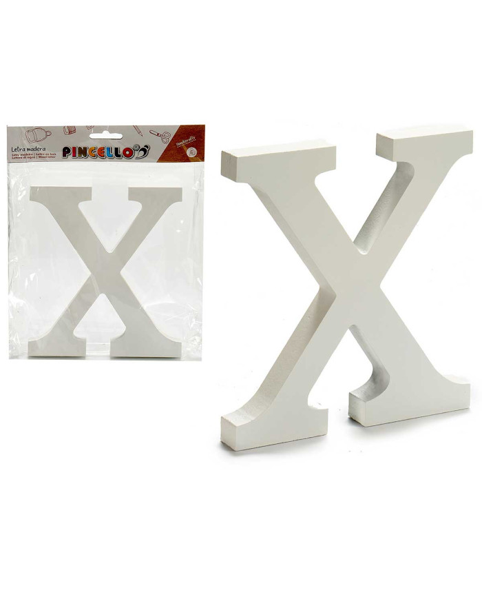 LETRA X MADERA BLANCA 1,8X15CM