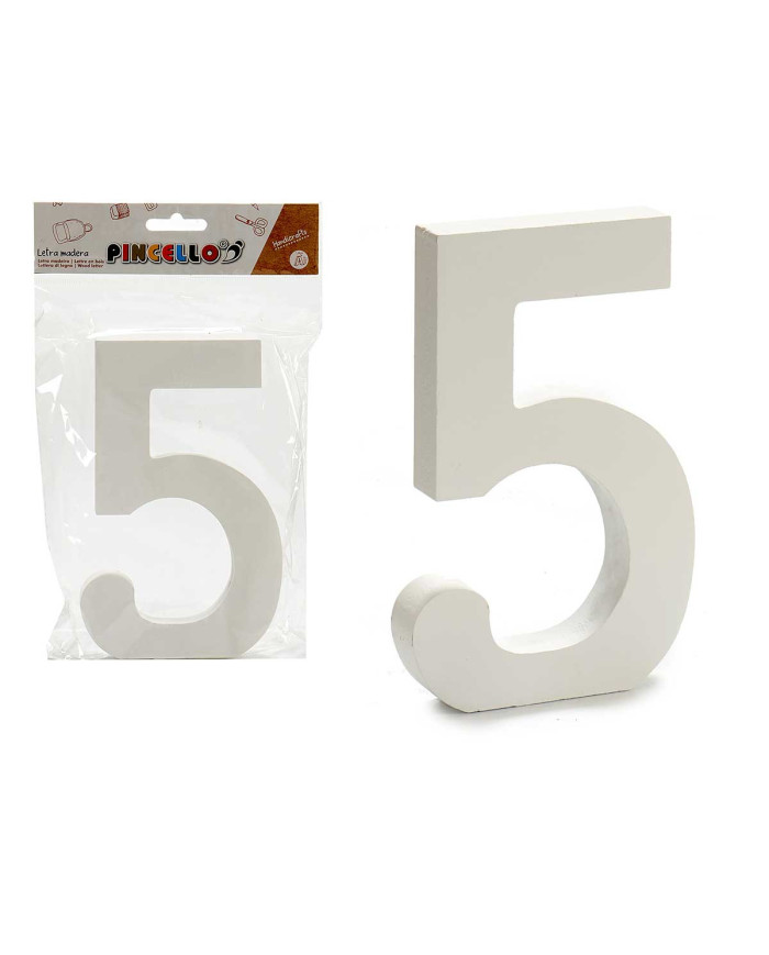 NUMERO 5 MADERA BLANCO 1,8X15CM