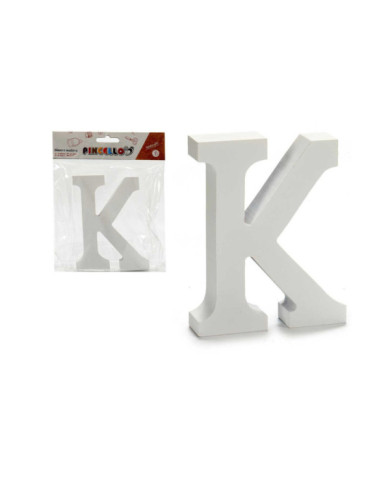 LETRA K MADERA BLANCA 2X11CM