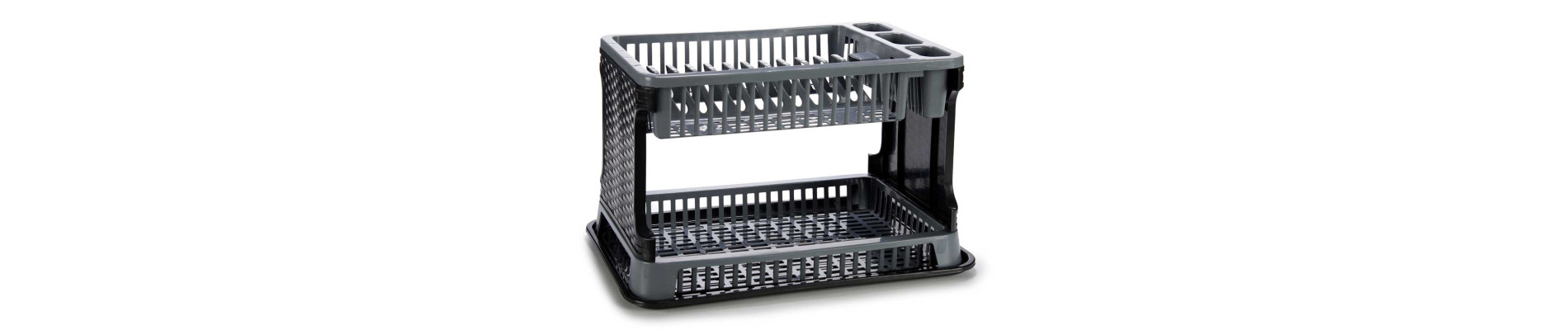 ESCURREPLATO PLASTICO 2 PISOS RATTAN GRI
