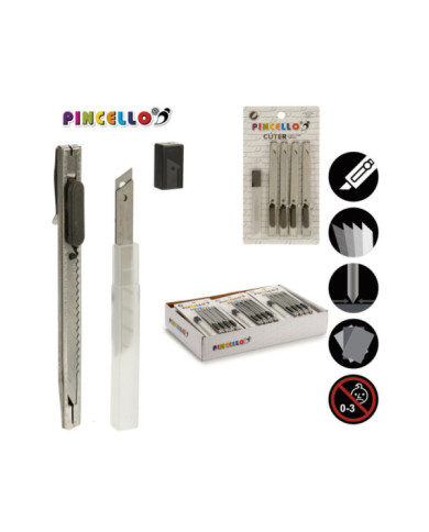 SET 4 CUTERS METAL Y NEGRO CON RECAMBI