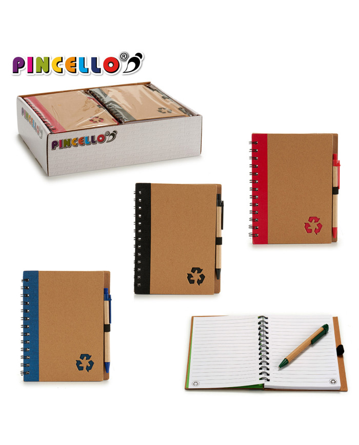 LIBRETA CARTON RECICL Y BOLI 18X14CM S4