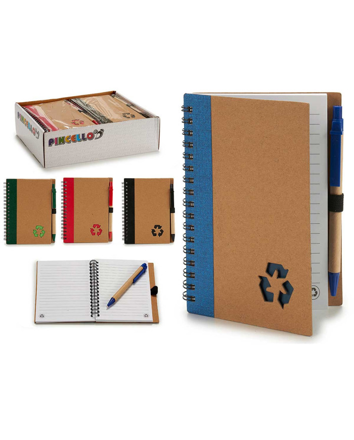 LIBRETA CARTON RECICL Y BOLI 16X12CM S4