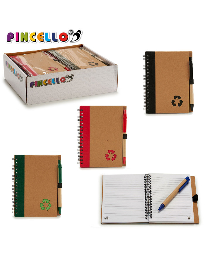 LIBRETA CARTON RECICL Y BOLI 16X12CM S4