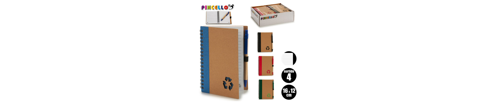 LIBRETA CARTON RECICL Y BOLI 16X12CM S4