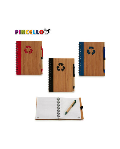 LIBRETA BAMBU RECICL Y BOLI 18X14CM S4