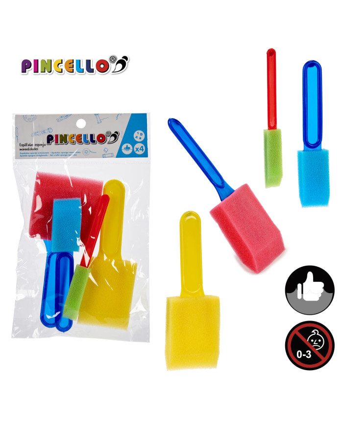 JUEGO 4 ESTAPULAS ESPONJA MANUALIDADES
