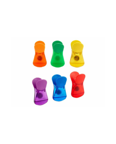SET 6 PINZAS CLIP MAGNETICAS SURT COL