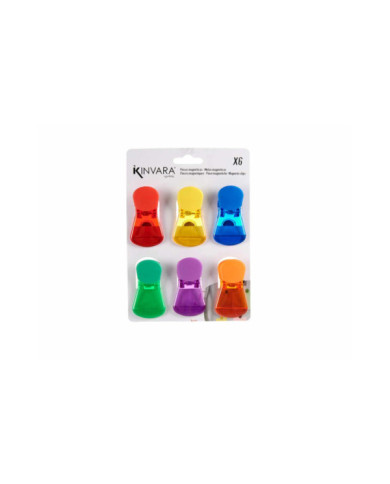 SET 6 PINZAS CLIP MAGNETICAS SURT COL