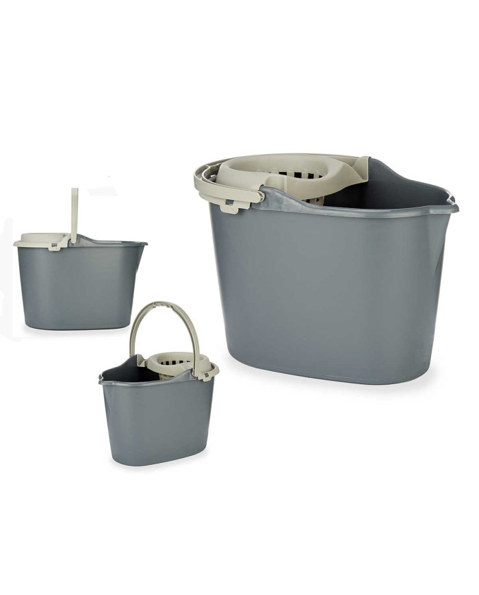 CUBO FREGAR CON ESCURRIDOR 15L ANTRACITA