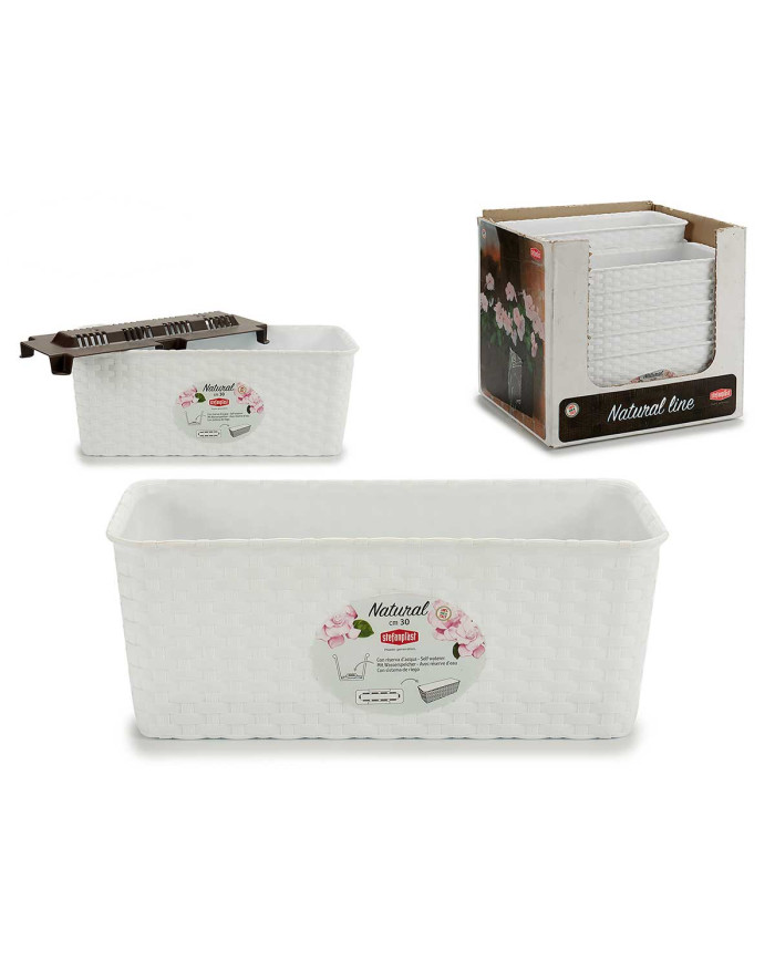 JARDINERA NATURAL RESER AGUA 30CM BLANCO