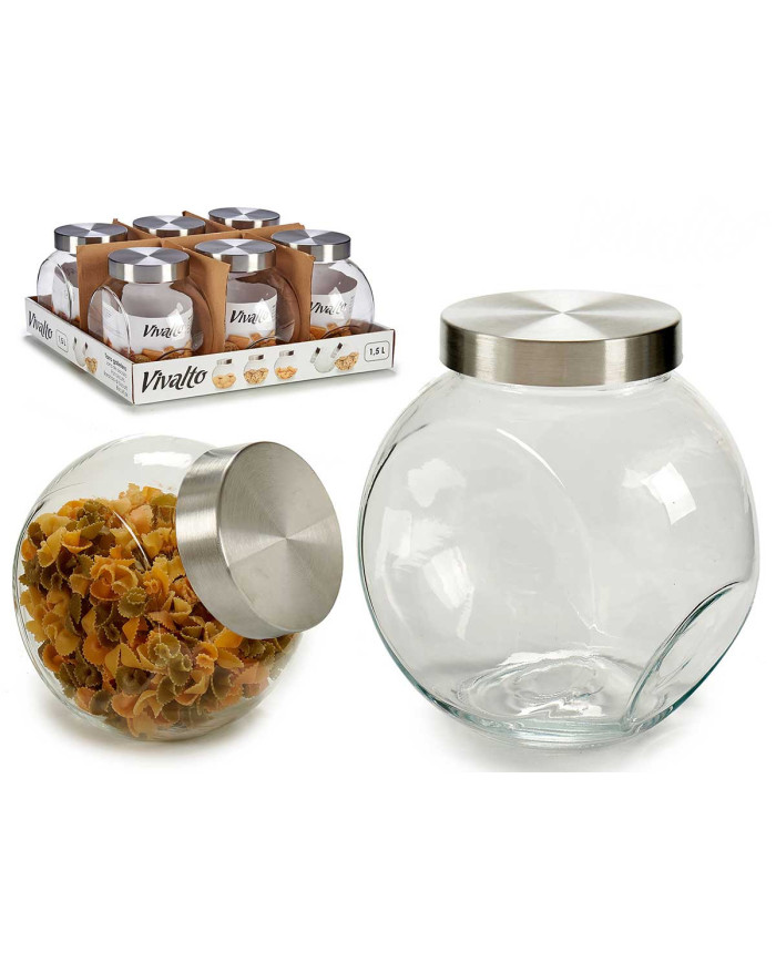 BOTE CRISTAL GALLETERO 1,5L TAPA ACERO