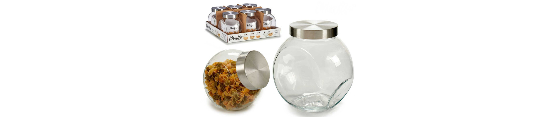 BOTE CRISTAL GALLETERO 1,5L TAPA ACERO